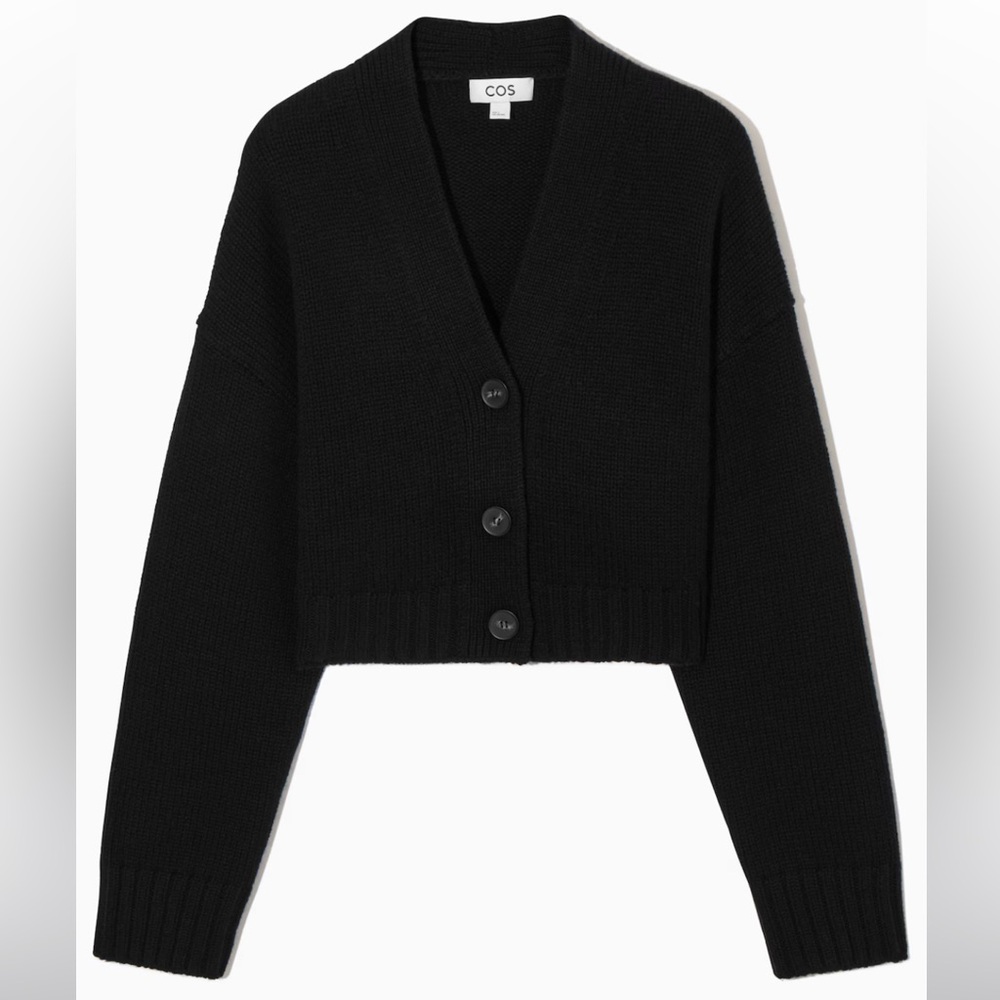 COS CHUNKY CROPPED CASHMERE-BLEND CARDIGAN